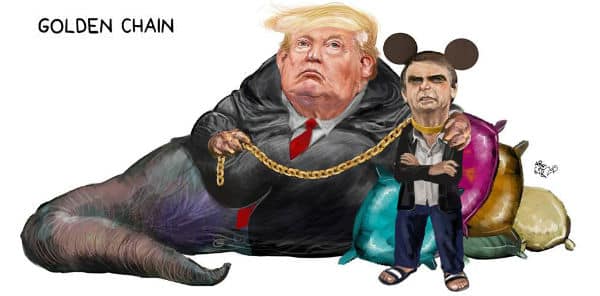 Resultado de imagem para trump e bolsonaro charges"